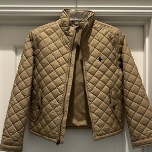 Boys Tan Quilted Jacket